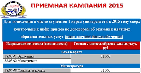 Приемная кампания 2015 года