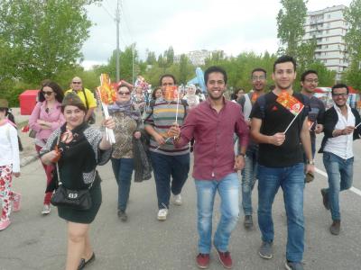 Иностранные слушатели и студенты на празднике «День победы»
