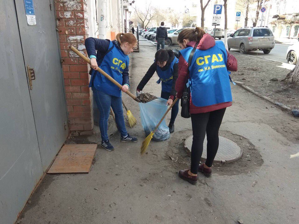 Студенты Саратовского ГАУ приняли участие в субботнике Фото 1