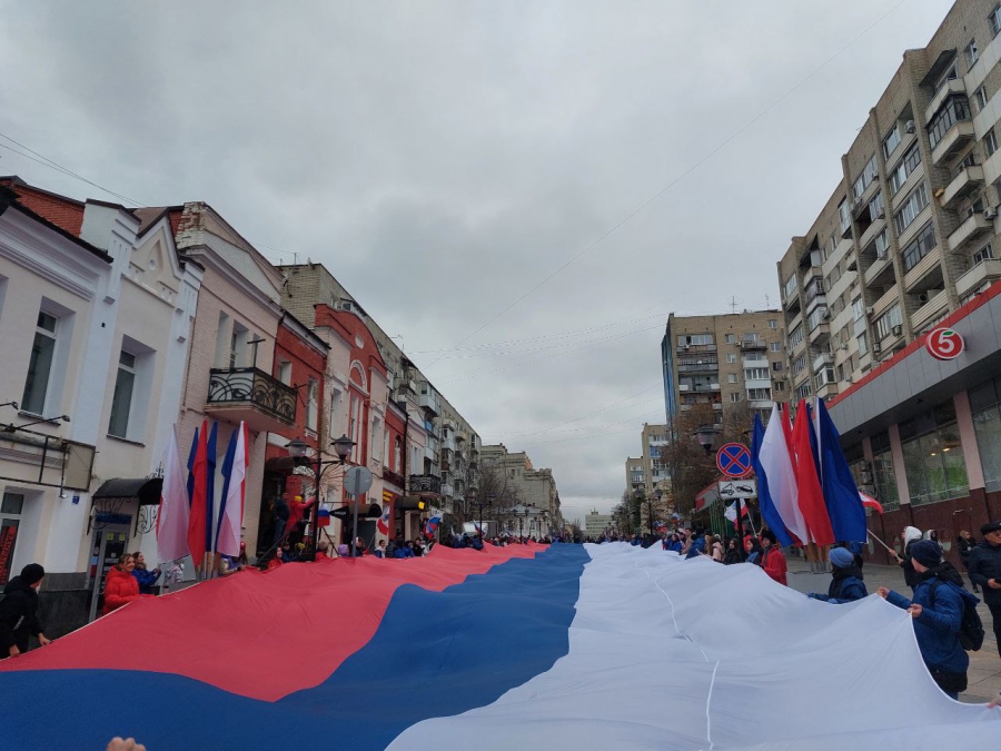 Студенты ФИиП приняли участие в городском флешмобе в честь праздника "День народного единства" Фото 1