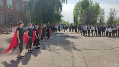 В Краснокутском филиале прошел митинг ко Дню Победы