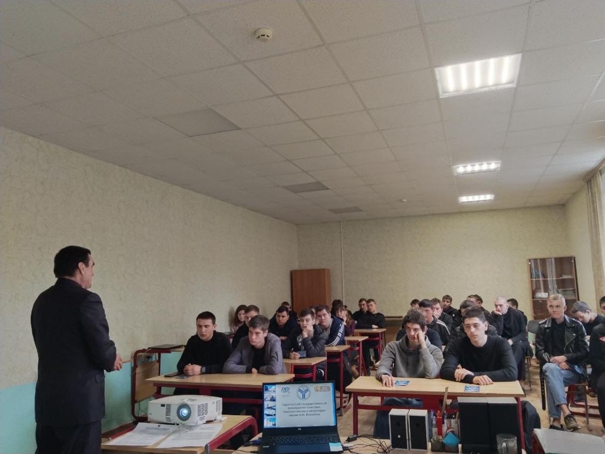 Профориентационная работа кафедры «Техносферная безопасность и транспортно-технологические машины» в Базарнокарабулакском техникуме Агробизнеса. Фото 1