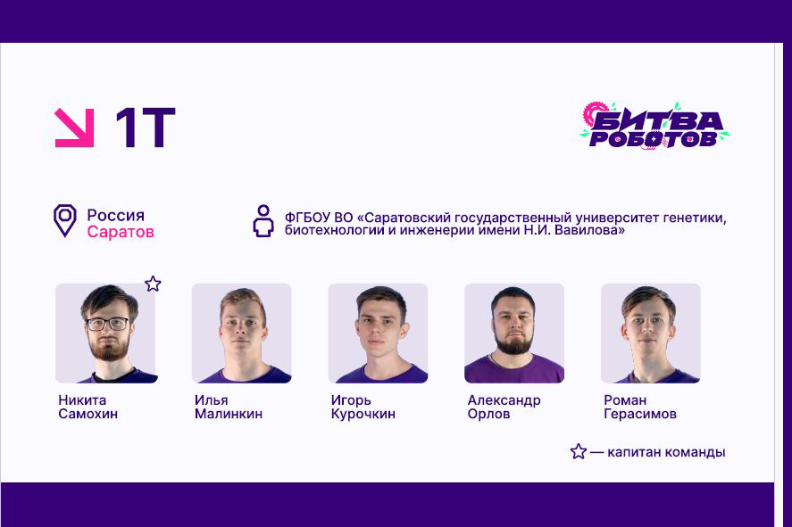 Команда Вавиловского университета примет участие в финале международного чемпионата по битве роботов