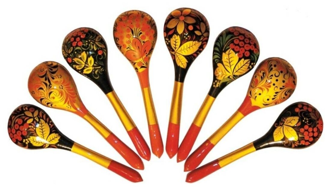 Ложки с хохломской росписью