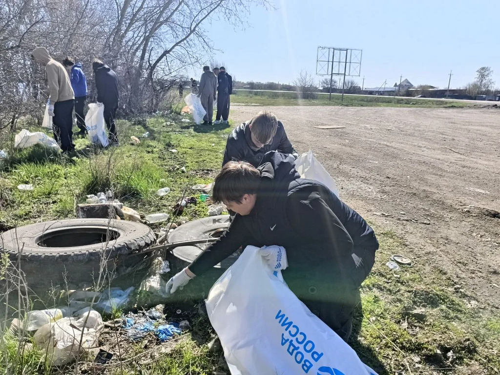 Студенты Пугачёвского филиала благоустроили берег реки Большой Иргиз Фото 2