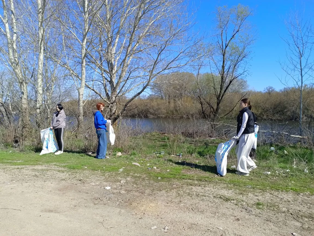 Студенты Пугачёвского филиала благоустроили берег реки Большой Иргиз Фото 7