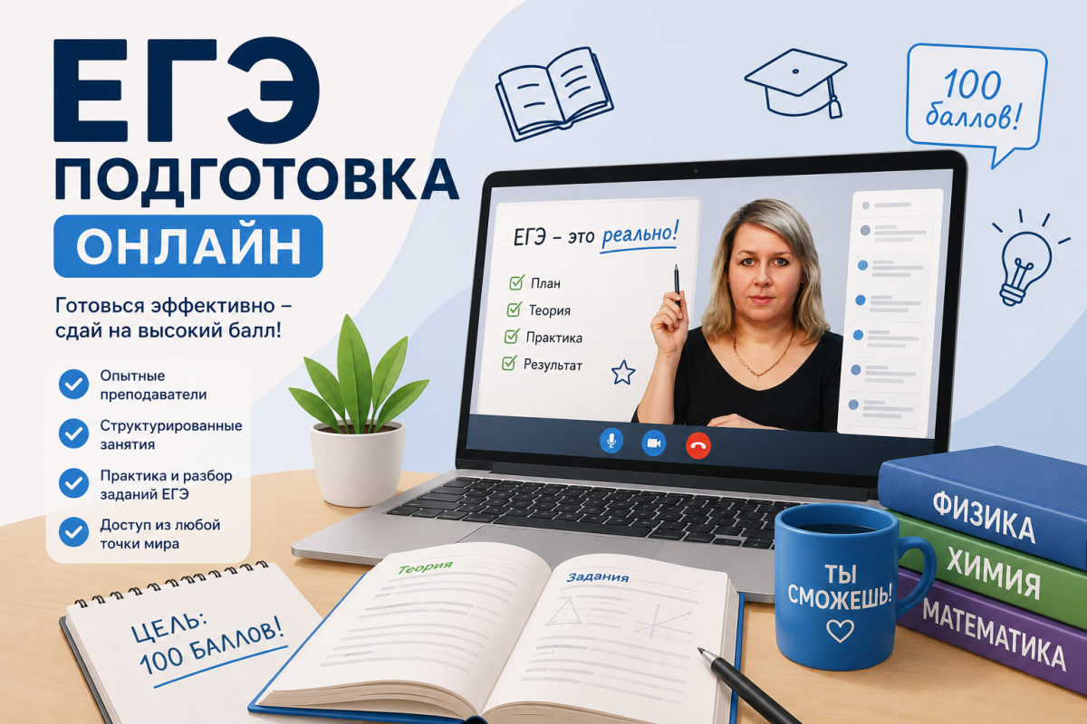 Онлайн-занятия по подготовке к ЕГЭ по математике, химии и физике