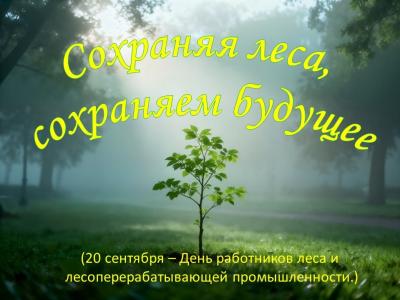 «Сохраняя леса, сохраняем будущее» (20 сентября – День работников леса и лесоперерабатывающей промышленности)